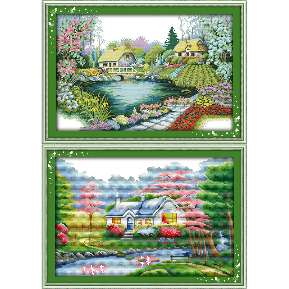 

Everlasting Love Beautiful Homeland Chinese Cross Stitch Kits Ecological Cotton Stamped Printed DIY New Christmas Decorations