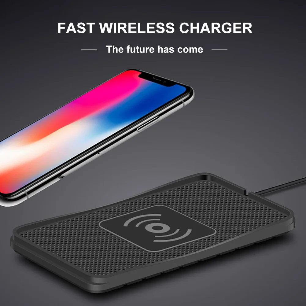 

Car Dashboard Wireless Charger Multifunctional Anti-Slip QI Wireless Charging Pad For iPhone X 8 8Plus Samsung S8 S7 S6 Note8