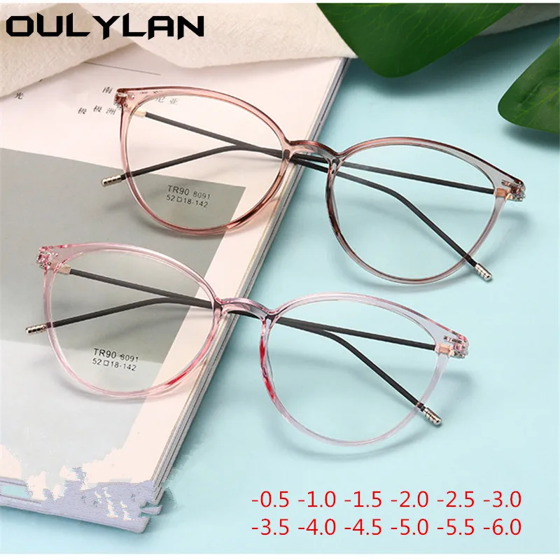 Oulylan 1 5 2 3 4 6 0 готовой близорукость очки для мужчин и женщин модные короткие ткань