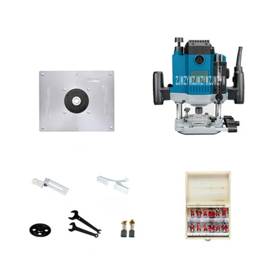 AT3311B Electric Trimmer Wood Milling Machine Multi-function Wood Milling Woodworking Engraving Machine 220V 50Hz 1800W 0-65mm
