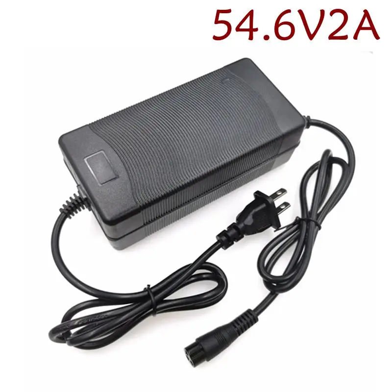 54.6V 2A Lithium charger 48V 2A GX16 XLRM RCA DC Port for 48 V 13S Li-ion Electric Bike Bicycle battery Charger with fan