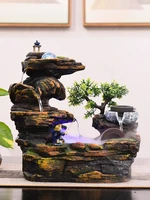 fengshui wheel zhaocai rockery water fountain indoor tabletop bonsai transfer ball trinket wangcai living room decoration