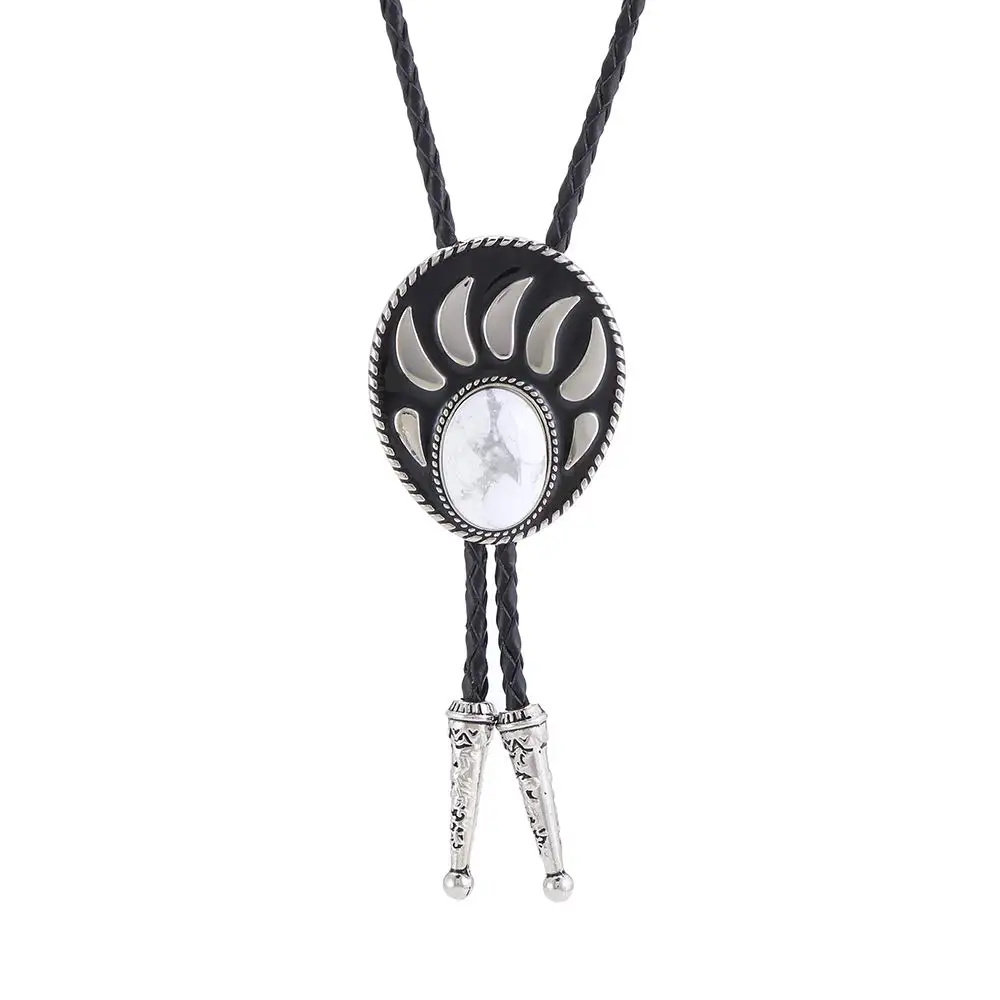 Модный Бирюзовый галстук Howlite в виде медвежьего лапы для мужчин ковбойский