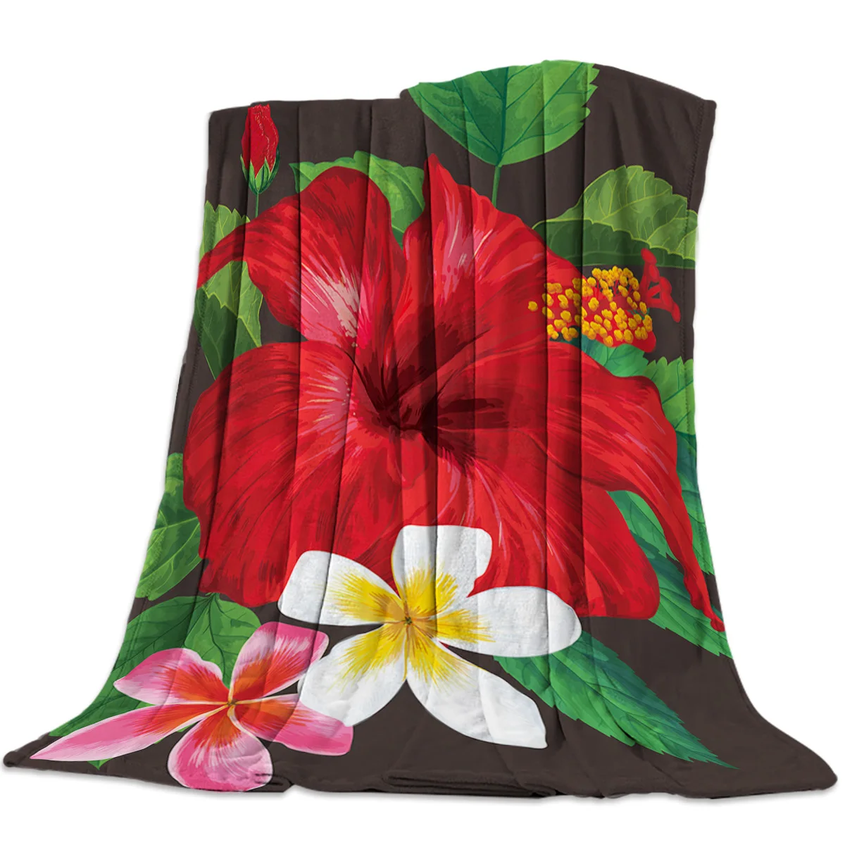 Фланелевое Одеяло с принтом в виде красных цветов | Дом и сад