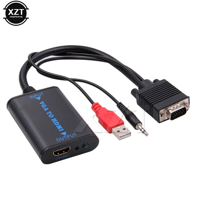 Адаптер преобразователь из VGA в HDMI 1080P с USB-кабелем 3 5 мм штекер-HDMI гнездо адаптер HD