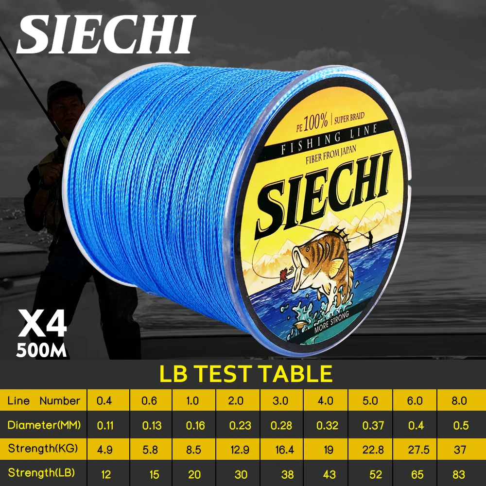 SIECHI 500 м рыболовная леска 4 нити плетеная многофиламентная Pesca PE рыболовный шнур