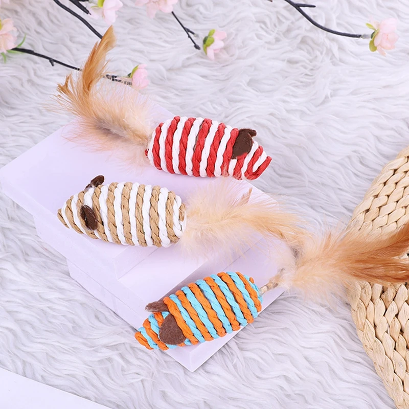 1 шт. Рандомный цвет игрушка для котов "Кошачья игрушка с искусственным пером и бумажной нитью для жевания и игры с тренировкой"