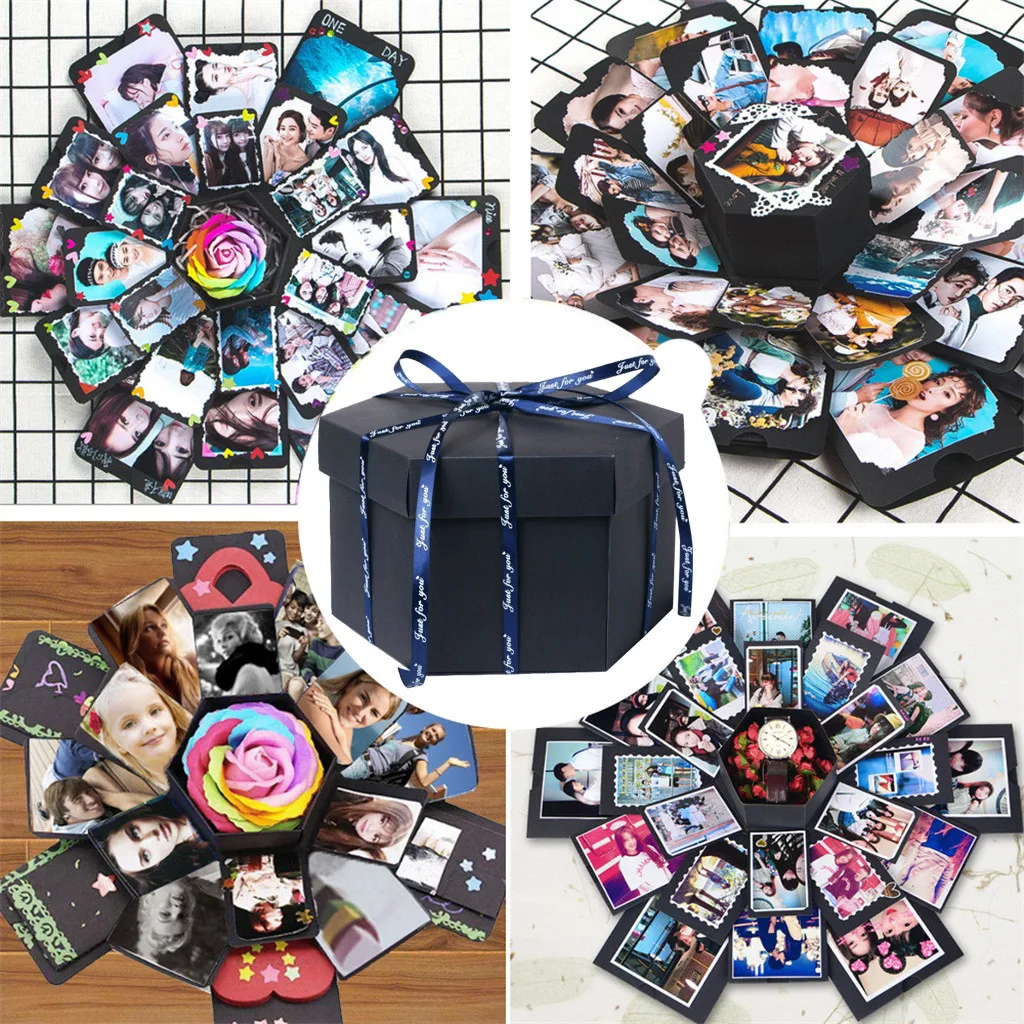 Фотоальбом сюрприз коробка для свадьбы любовь память складной многослойный