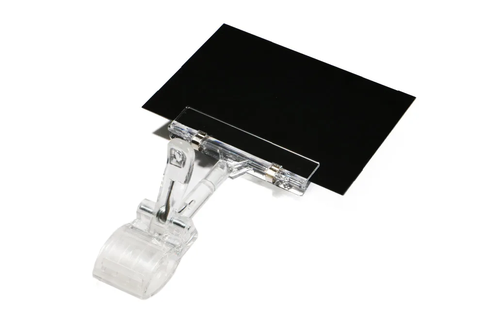 Прозрачный зажим для вывески полки трубки рельсовый с биркой и карточкой стеллаж