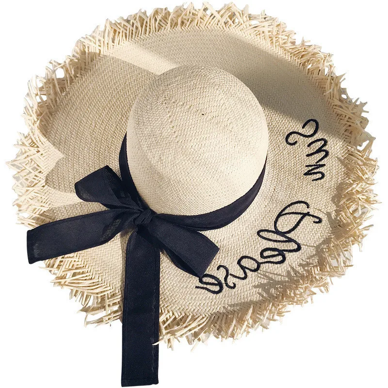 

Raffia straw hat female summer beach hat seaside vacation sun hat travel wild foldable sunscreen hat