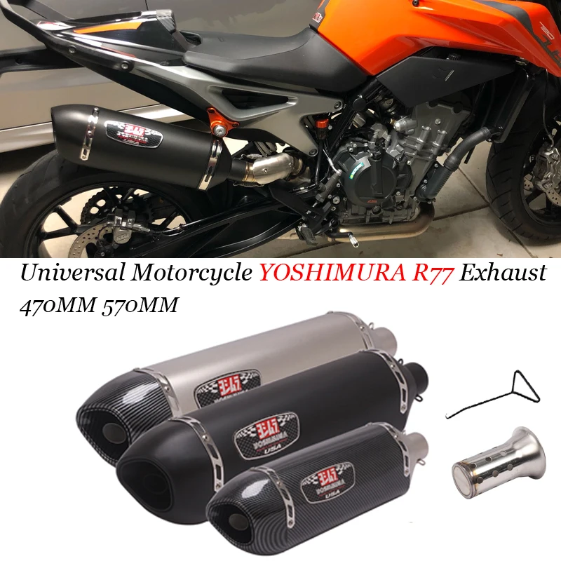 

Universal Motorcycle Yoshimura R77 470Mm 570Mm Modified Exhaust Pipe Db Killer Muffler for Honda Pcx 125 150 C650Gt Tmx530 Cb500