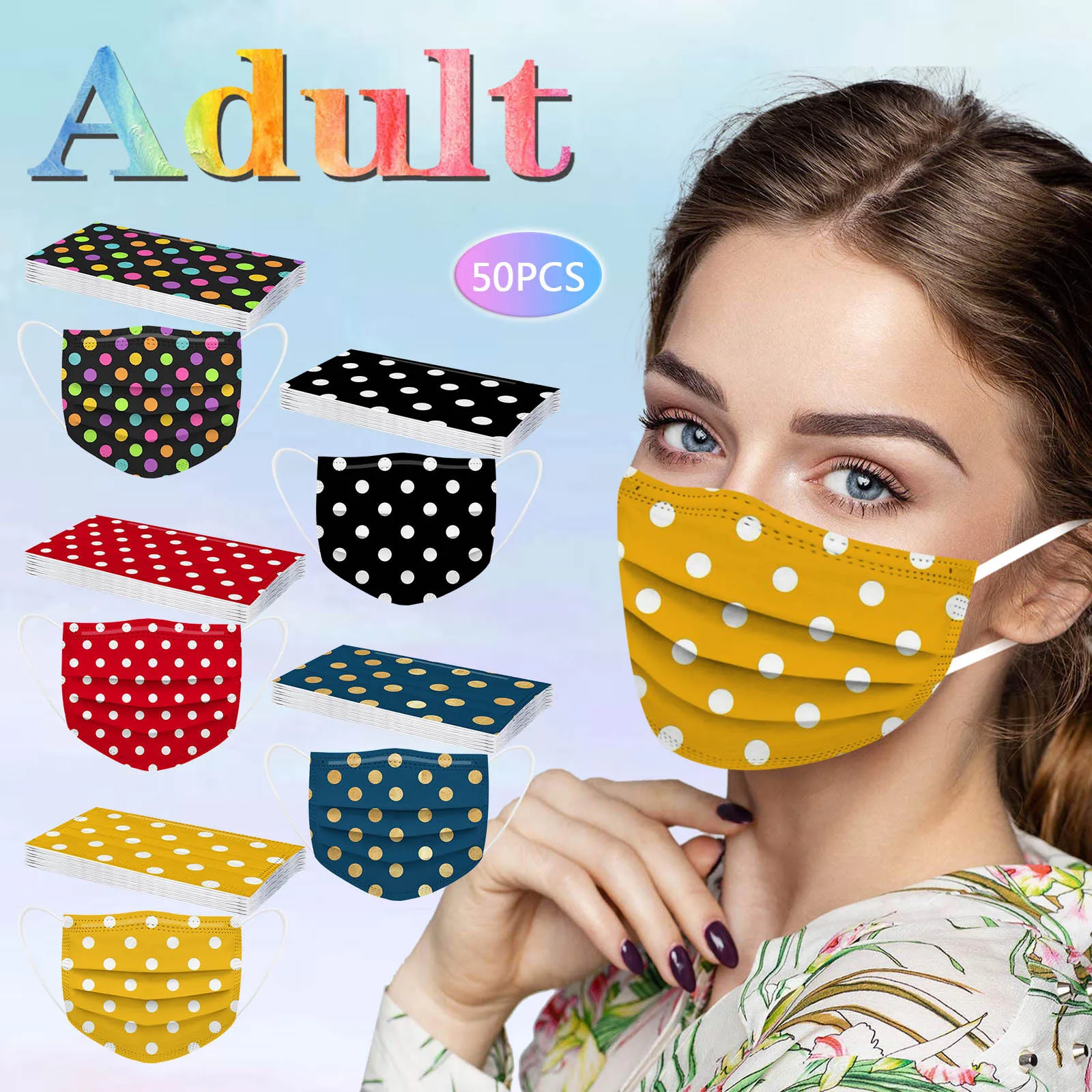 Косплей бандана 50 шт в наборе одноразовые маски для взрослых Модные резиновые