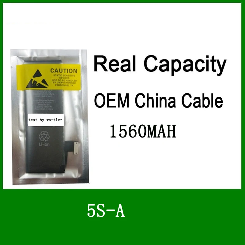 

10pcs/lot Real Capacity China Protection board 1560mAh 3.7V Battery for iPhone 5S 5GS zero cycle replacement repair parts 5S-A