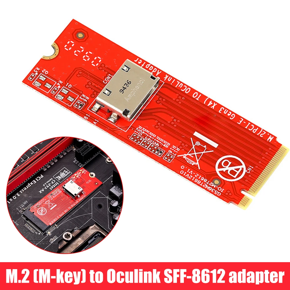 

M.2 M-Key PCI-E на Oculink SFF-8612 адаптер для хоста карты памяти PCI-E NVMe SSD X4 конвертер для Windows 7