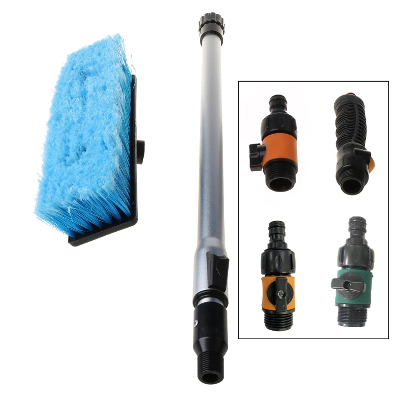 

Car Flow-through Wash Brush Telescoping Handle Soft Cleaning Head RV Wash Trailer D7WD