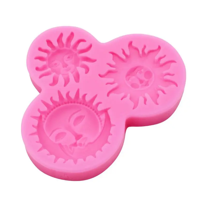 

Sun and Moon Face Soft Silicone Mold Keychain Mold DIY Silicone Baking Molds F3MD