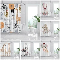 bathroom shower curtain giraffe pattern printed bath curtain waterproof polyester curtains decoration home bathroom accessories