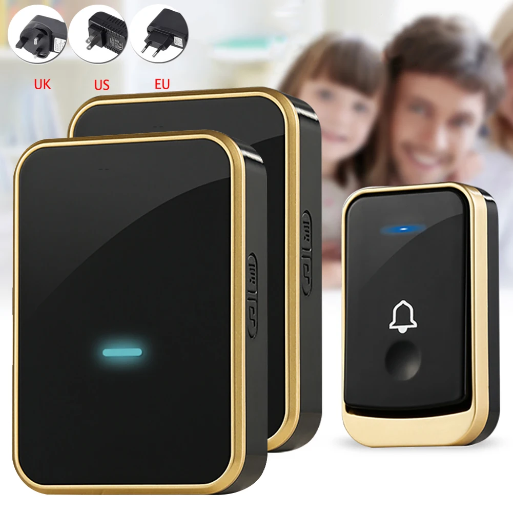

Wireless Doorbell Music Door bell Wireless Remote Control Doorbell Smart Home Waterproof DoorBell Chime 1 Transmitter 2 Receiver