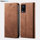 Чехол-Кошелек из джинсовой кожи для VIVO V21E, флип-чехол с магнитной застежкой для книги для VIVO V21E, 4G, держатель для карт, чехлы