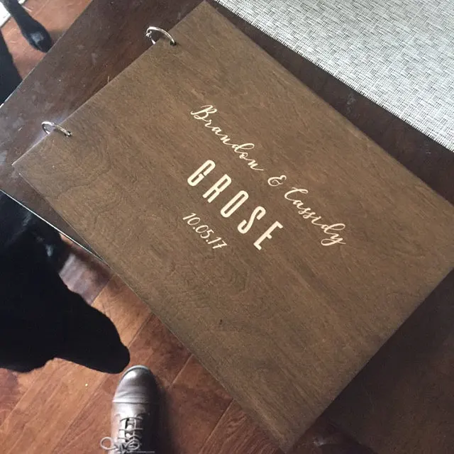 Свадебная Гостевая книга пользовательские фотофоны свадьбы в деревянном альбом