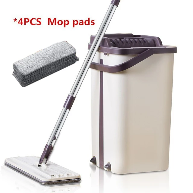 4PCS Mop pads Высококачественная Волшебная швабра и система ведра с бесплатной ручной стиркой сменная насадка на швабру из микрофибры использование на лиственных пород лист ламината - Цвет: 4PCS Mop pads