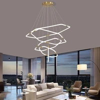 fanpinfando modern led pendant lights for living room dining room rings acrylic shining led pendant lamp hall hanging lights