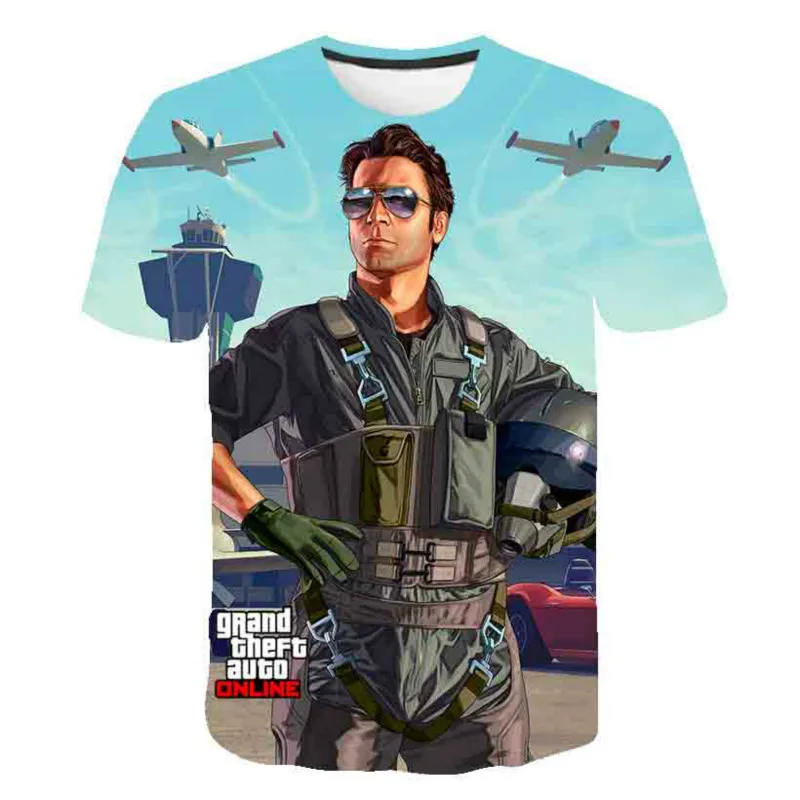 Футболка для мальчиков и девочек с 3d рисунком Grand Theft Auto game модель 2020 GTA 5 Детская