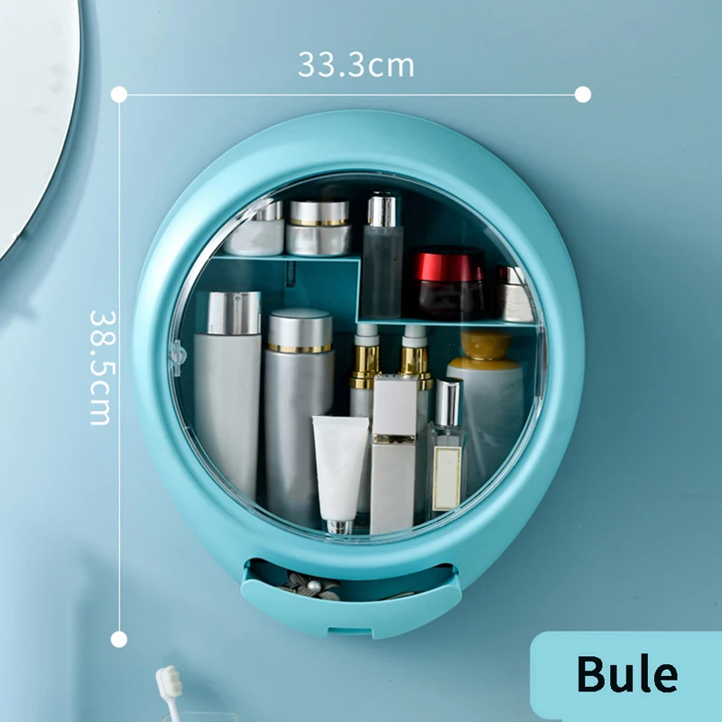 

New Bathroom Wall-mounted Makeup Storage Box without Punching Large-capacity Jewelry Cosmetic Storage Box