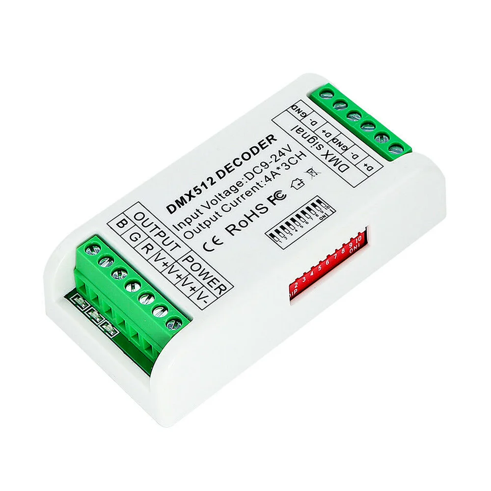 Новый контроллер светодиодной ленты 4CH DMX 512 декодер RGB консоли использовать