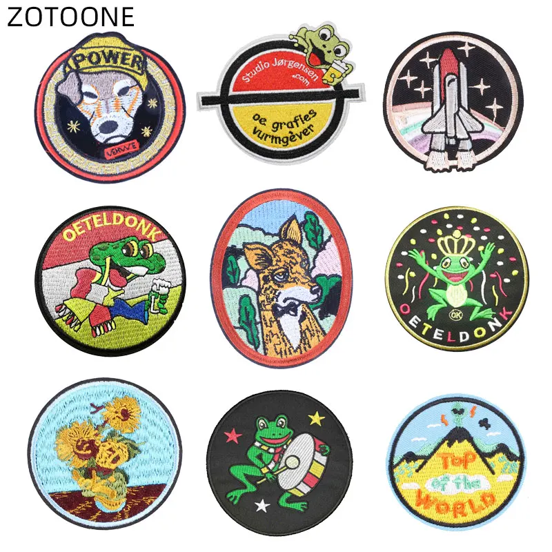 Нашивка ZOTOONE для джинсов одежды круглые нашивки Oetel donk с термотрансферной