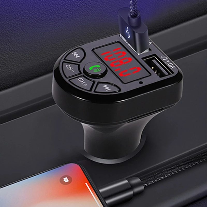 

Автомобильный комплект, зарядное устройство USB для автомобиля, беспроводной аудио mp3-плеер, передатчик для автомобиля, Bluetooth 5,0, FM-радио модул...