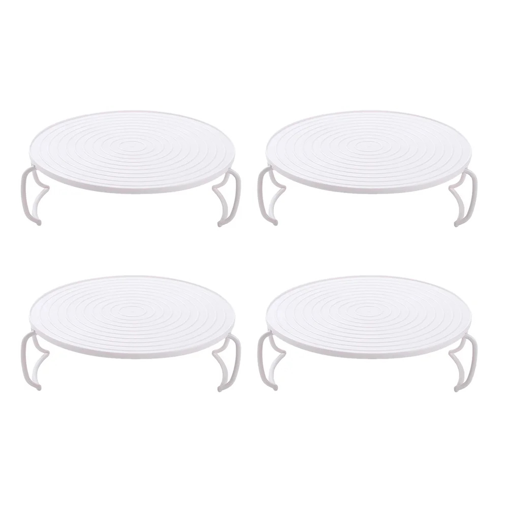

4pcs Microwave Oven Heating Dish Racks Multi-function Steaming Racks Rounded Food Tray Holders