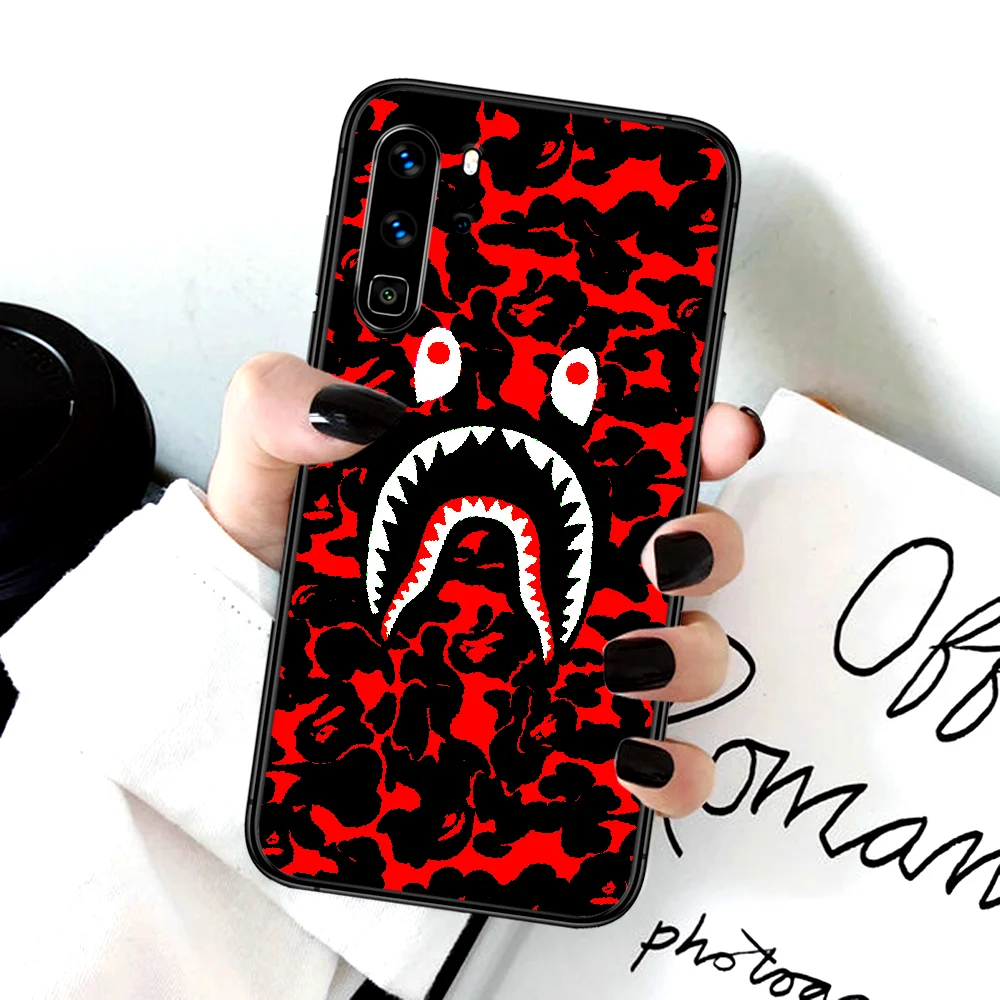 

Fashion Brand BAPEs Phone Case For Huawei P Mate Smart 10 20 30 40 Lite Z 2019 Pro black Funda Silicone Shell 3D Hoesjes Pretty