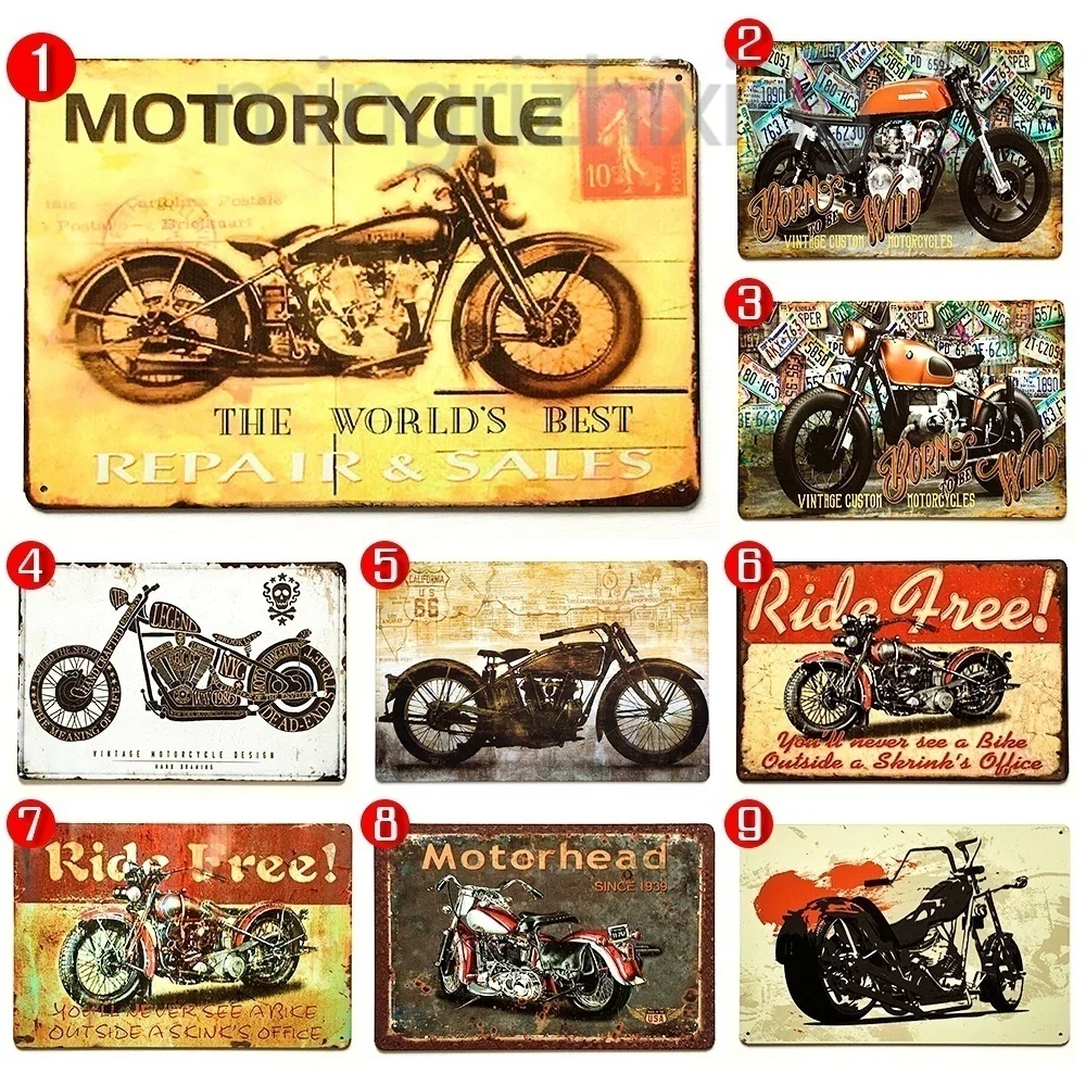 Металлические ретро плакаты Mototcycle винтажные оловянные Плакаты для бара кафе
