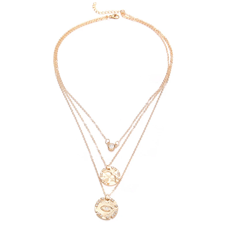 Женское многослойное ожерелье в стиле бохо чокер со звездой Луной и глазами