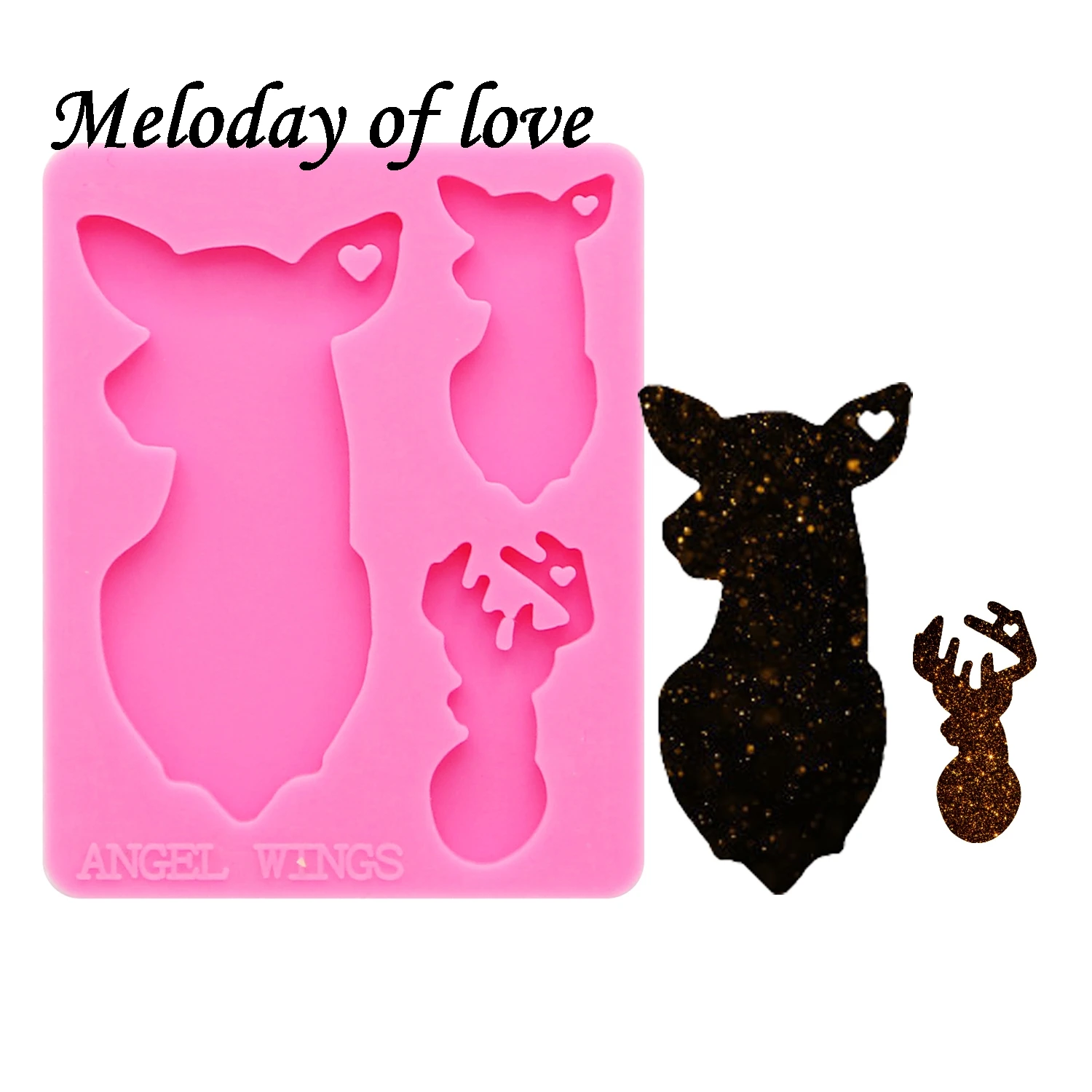 Блестящие moose mama/baby формы для брелоков DIY рождественские олени Семейные Брелоки