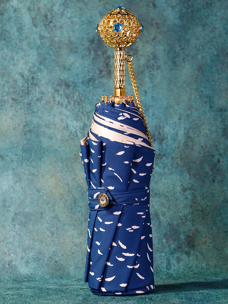 Offerte Ombrello Pieghevole Di Lusso Sun Beach Moda Grandi Donne Protezione Uv Ombrello Da Lavoro Antivento Guarda Chuva Rain Gear BD50UU