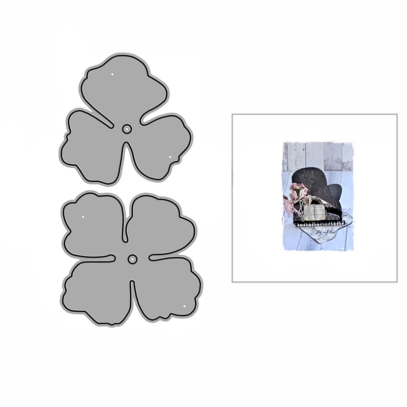 

2021 New 2pcs Stackable Petals Metal Cutting Dies For DIY Craft Making Greeting Card and Scrapbooking Paper Decoration No Stamps