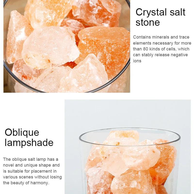 

USB Himalayan Crystal Rock Salt Night Light LED Air Purifier Night Light Rechargeable Bedside creative lamp