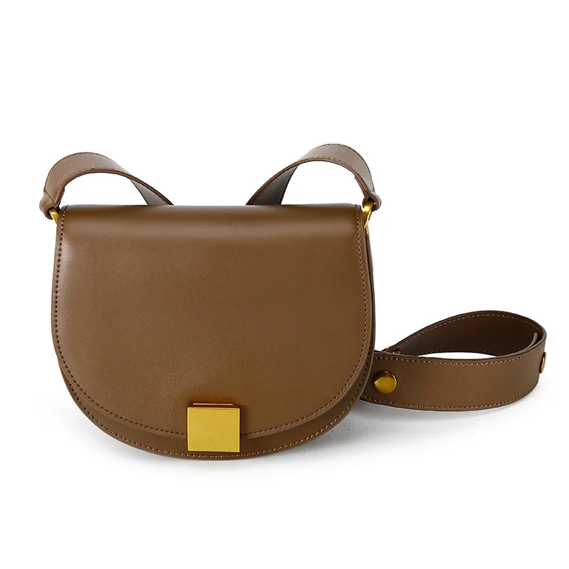 

Women's bags 2020 new wide shoulder strap saddle bag trendy one shoulder messenger semicircle retro bag