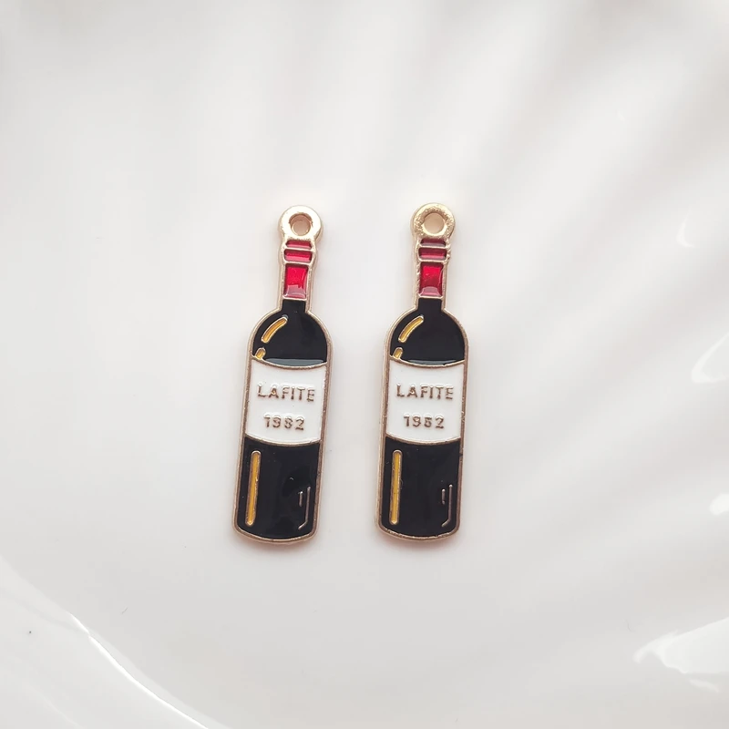 10 шт. эмалированные Подвески в виде бутылки вина и чашки для изготовления