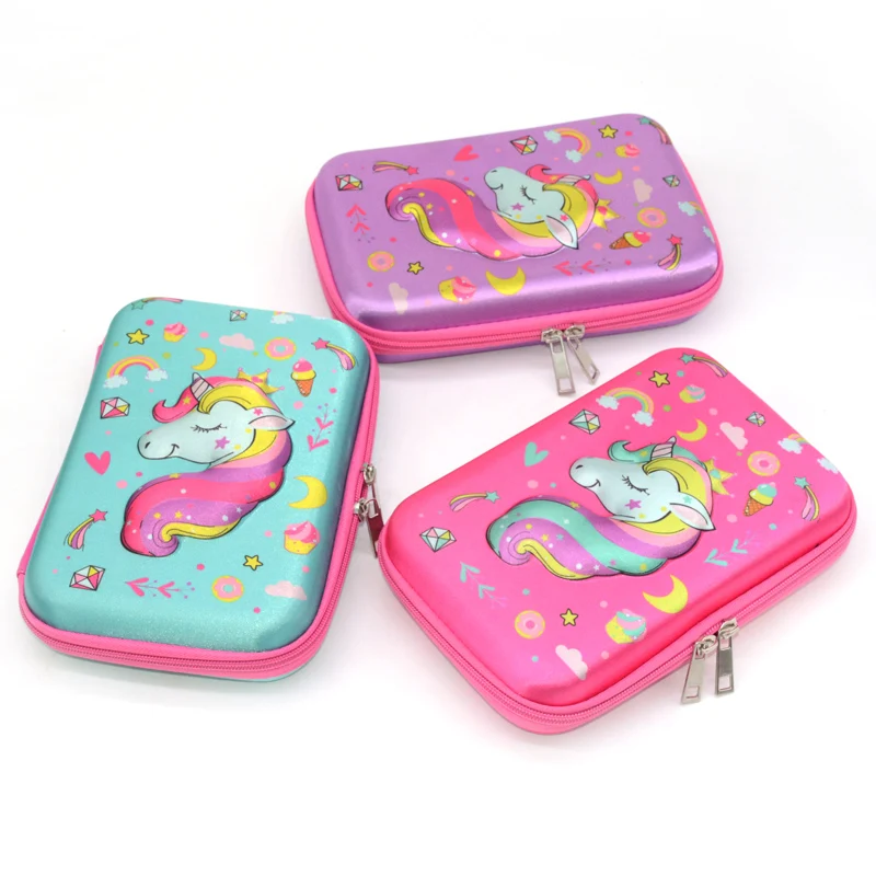 Чехол с единорогом для карандаша необычный женский чехол учеников школьный