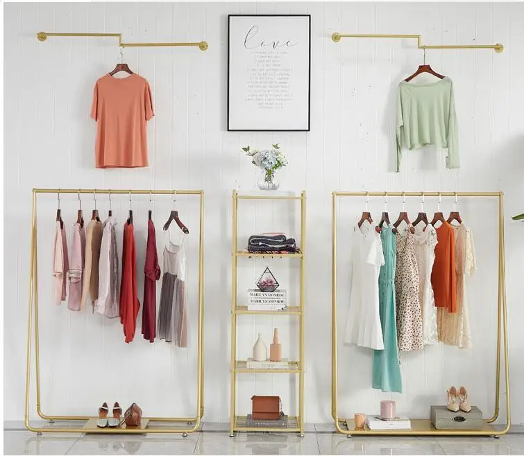 Вешалка для магазина одежды Золотая вешалка онлайн-знаменитостей полка женской