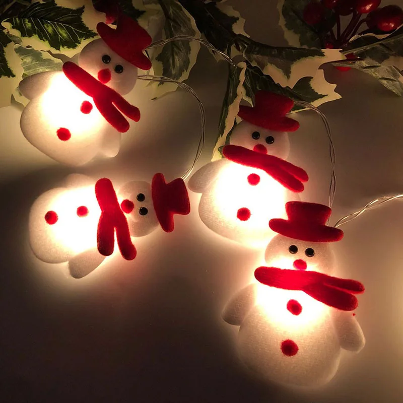 

1.65M 10LED Snowman Lights Strings Christmas Tree Garland Lantern Decoration For Home Xmas New Year Ornaments Navidad