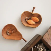 wood sauce plate teak apple pear floret plates wooden wasabi sauces dispenser oil container dining room accessories for ketchup