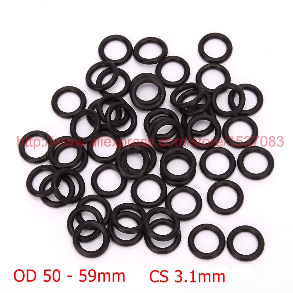 

100 PCS NBR rubber O ring O-ring Oring Seal Rubber Gaskets CS 3.1mm x OD 50 51 52 53 54 55 56 57 58 59mm