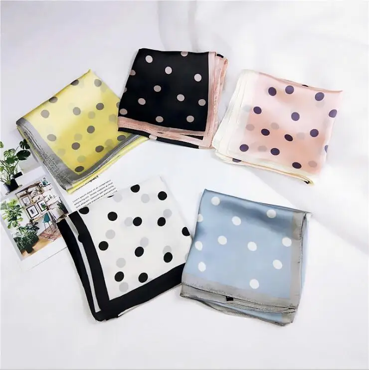 

Новый Шелковый шарф для женщин 2020 модные квадратные шарфы в горошек высококачественный фуляр Бандана Маска для лица женский офисный шейный...