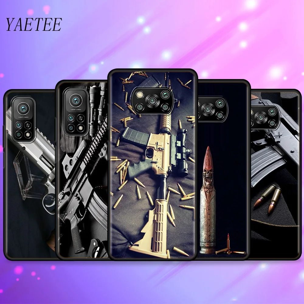 Чехол с пулями для пистолета AK47 Xiaomi Mi Poco X3 NFC M3 Pro 5G F3 GT C31 F1 мягкий чехол телефона Redmi