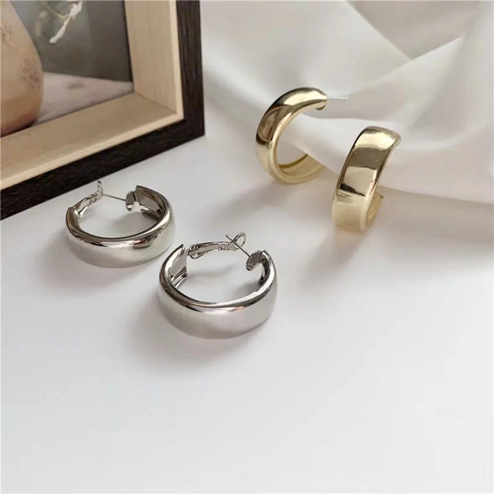 

Minimalist Large Circle Geometric Round Big Earrings For Women Girl Wedding Party Jewelry