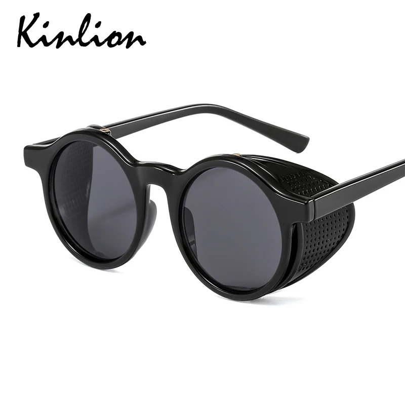 Винтажные Круглые Солнцезащитные очки Kinlion в стиле ретро стимпанк женские и